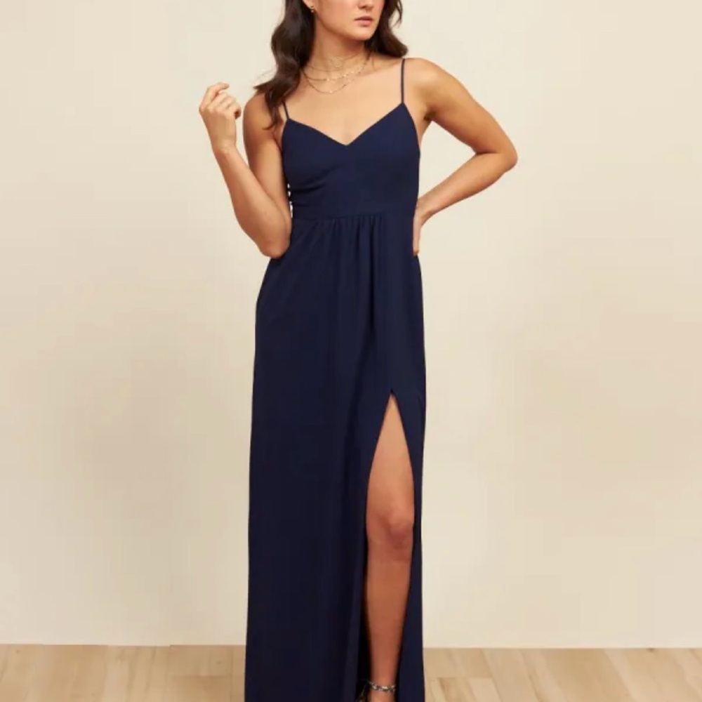 Park & Fifth Navy Blue Maxi Dress with Slit